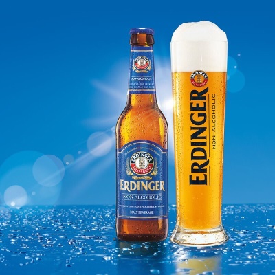 艾丁格（Erdinger）德国进口精酿啤酒小麦西柚果味无醇无酒精啤酒330mL瓶装整箱 12瓶艾丁格无醇啤酒