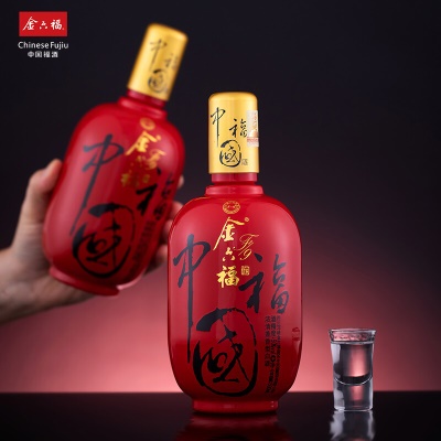 金六福 中国福F9 浓清兼香型白酒 50度 500ml*6瓶 整箱装【婚宴用酒】