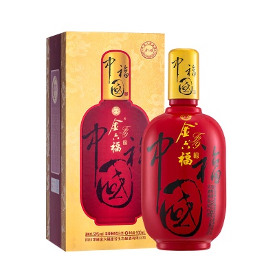 金六福 中国福F9 浓清兼香型白酒 50度 500ml*6瓶 整箱装【婚宴用酒】