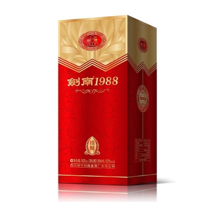 剑南春 52度浓香型白酒 婚宴喜酒 1988珍酿500ml*6瓶整箱装