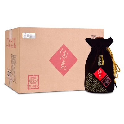 酒鬼 馥郁天成1L 52度馥郁香型 1000ml*6瓶整箱装