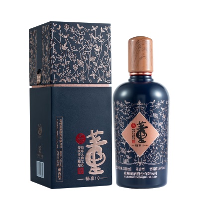 董酒(畅享10)54度500ml*6瓶箱装董香型白酒 董酒畅享10 500ml*6