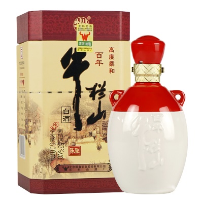 牛栏山 百年陈酿 三牛 白酒 53度 500ml*6瓶 整箱装 （内含三个礼品袋）