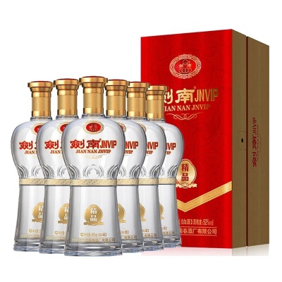 剑南春 剑南JNVIP浓香风味白酒52度500ml婚宴喜酒礼品酒 柔钻整箱6瓶装