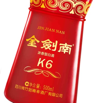 剑南春 金剑南K6 52度 500ml*6瓶 整箱装 浓香型白酒