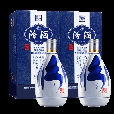 汾酒53度 青花20 杏花村清香型粮食白酒整箱礼盒 53度 375mL 6瓶 青花汾酒20