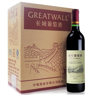 长城（GreatWall）红酒 干红葡萄酒 解百纳干红葡萄酒整箱装750ml*6瓶 中粮出品 精选级解百纳干红